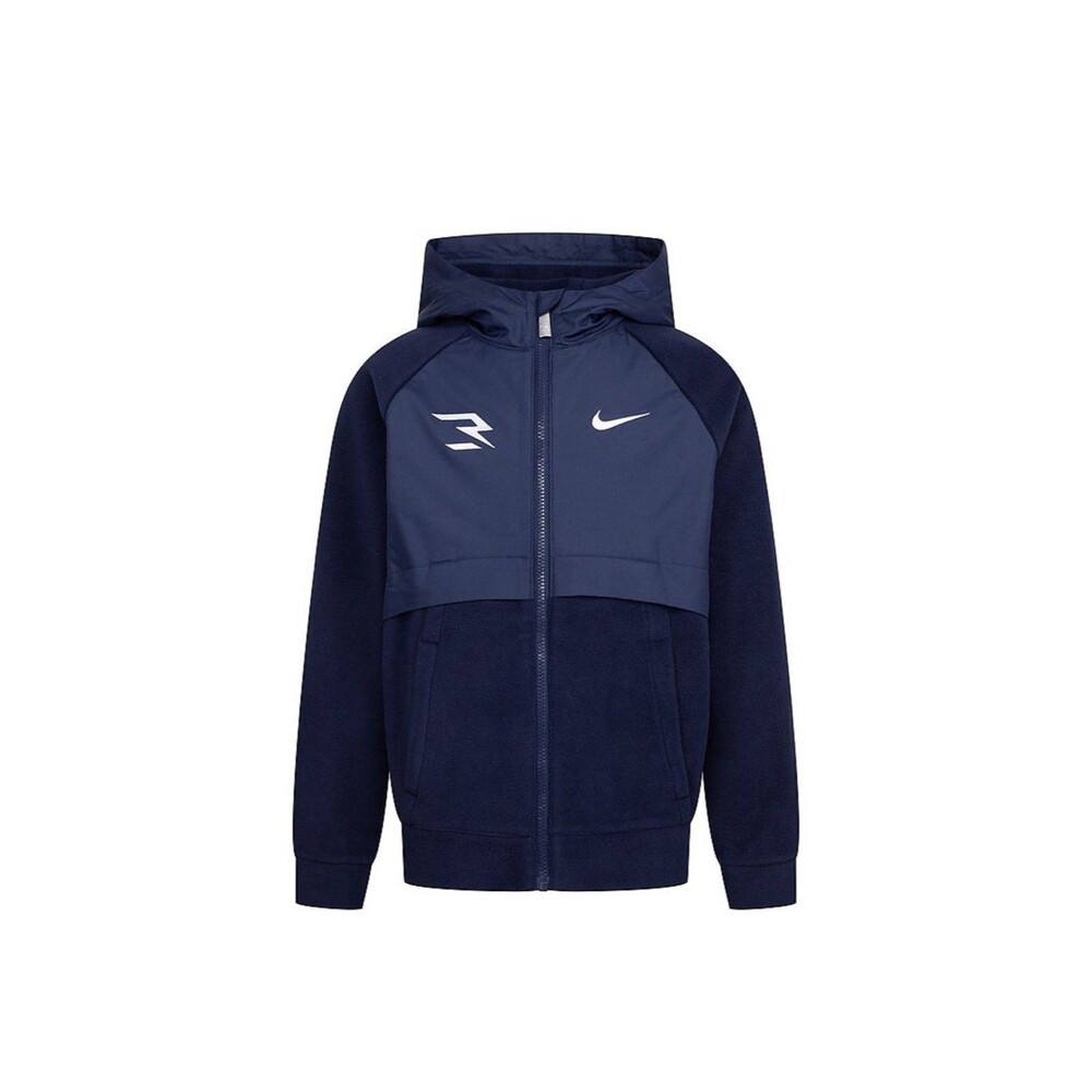 Nike Kids Blue Hybrid Fleece Hooded Jacket 3BRAND Boy Sz S (8-10)